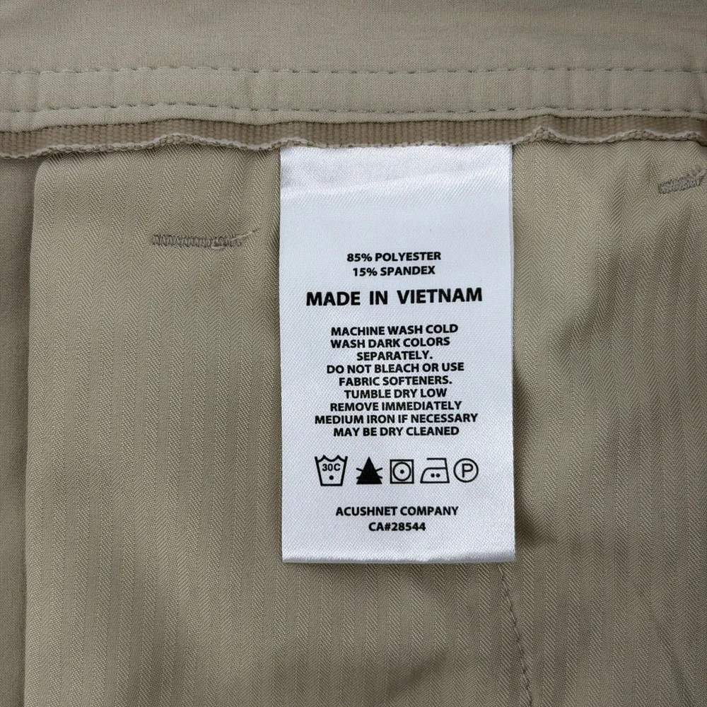 FootJoy Golf Shorts Mens 38 Tan Khaki Performance Stretch Flat Front Technical